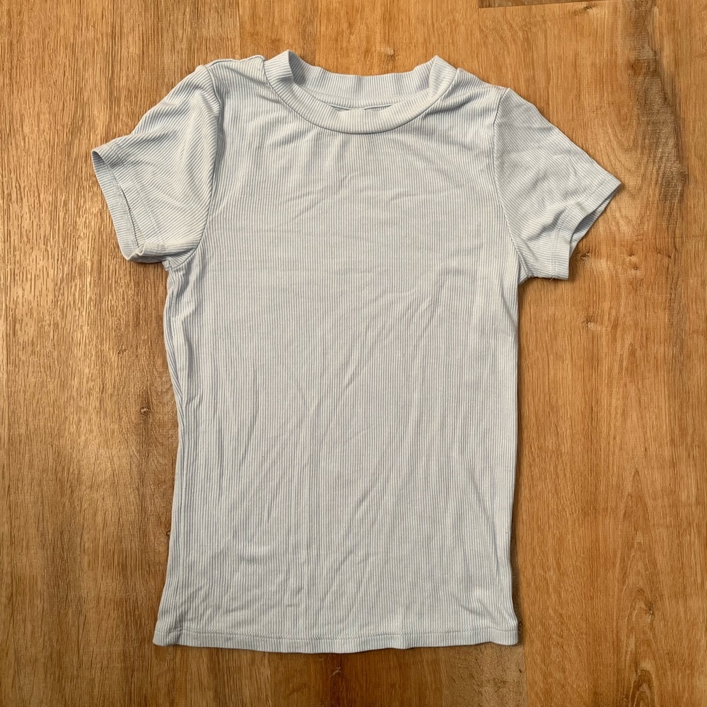 Gentle Fawn ribbed baby tee / size XS / baby blue